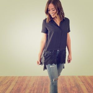 💛Skylar Black Lace Top